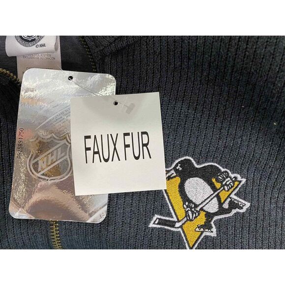 PITTSBURGH PENGUINS MENS 1/4 ZIP GRAY SWEATSHIRT by OLD TIME HOCKEY SM Crosby - Picture 7 of 7